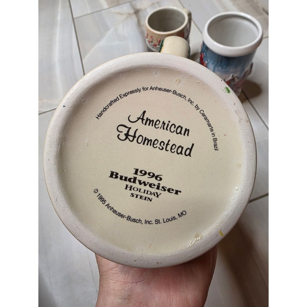 Budweiser Holida Stein Lot 3 1996 American Homestead 2007 Winter's Calm B Series - Picture 5 of 16